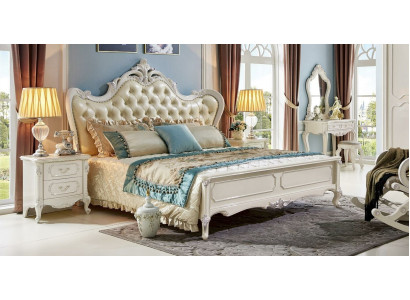 Lits de luxe Hôtel Royal Lit Chesterfield Lit double Baroque Bois massif