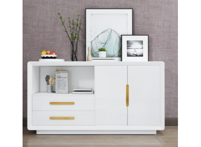 Buffet 2 portes avec 2 tiroirs Armoire Buffet Blanc Buffet