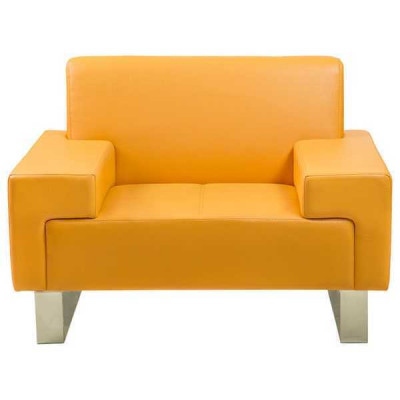 Fauteuil jaune Designer canapé individuel en cuir Chaise Lounge 1 place