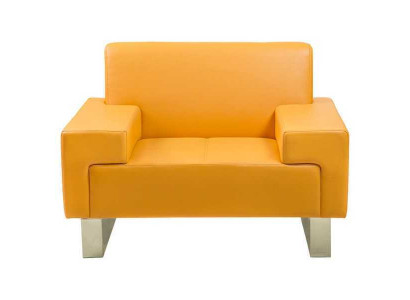 Fauteuil jaune Designer canapé individuel en cuir Chaise Lounge 1 place