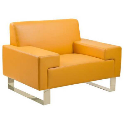 Fauteuil jaune Designer canapé individuel en cuir Chaise Lounge 1 place