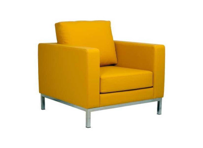 Fauteuil jaune moderne pour étude, fauteuil de relaxation en similicuir pour une personne