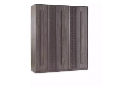 Garde-robe de luxe Armoire Armoire en bois Meuble Bois Gris 5 portes Design