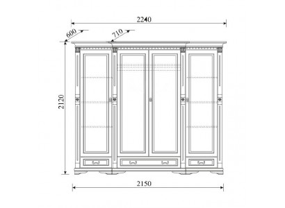 Armoire de cuisine classique Unité murale de garde-robe Armoire en bois massif de style colonial O4D.