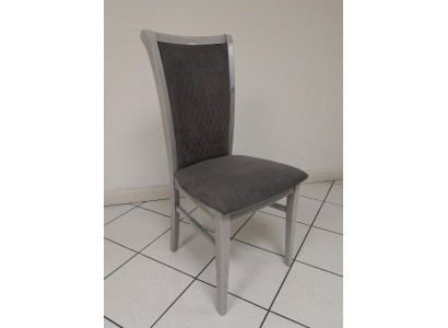 Chaise de salle à manger Chaise en bois Tissu gris Chaises inclinables Relax Design Fauteuil Italie