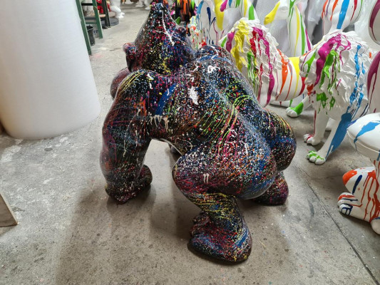 Sculpture Design Figure Statue Figures Gorilla Abstrait Patio Décoration Décoration