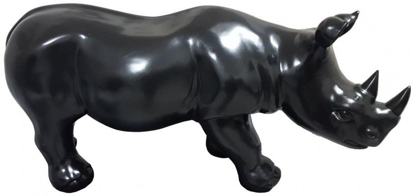 Figurine de rhinocéros Statue Figurines Statues Sculpture Décoration de jardin Abstrait Noir