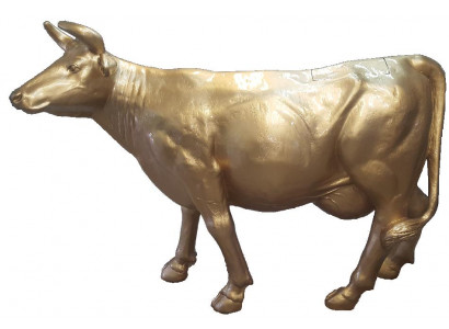 Conception Vache Figurine D'or Statue Sculpture Figurines Sculptures Décoration Abstraite