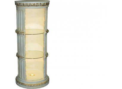 Vitrine Étagère à barre Amphore en verre Vase Bas Biseauté Colonne Armoire Vitrines Étagères 1858