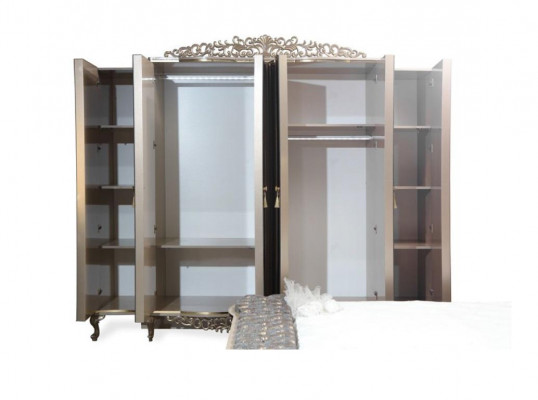 Armoire Armoire Bois Armoire de Luxe Beige Chambre Miroir