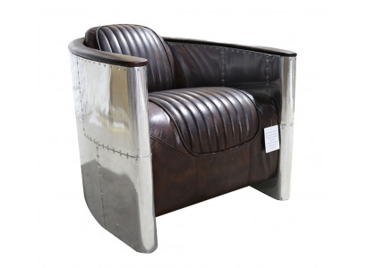 Fauteuil Design Cuir véritable Mobilier de luxe vintage Tapisserie de meubles d'avion Aviateur