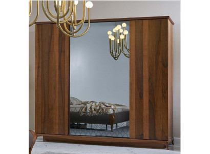 Armoire Armoire Armoire en bois Marron Miroir Armoire de chambre