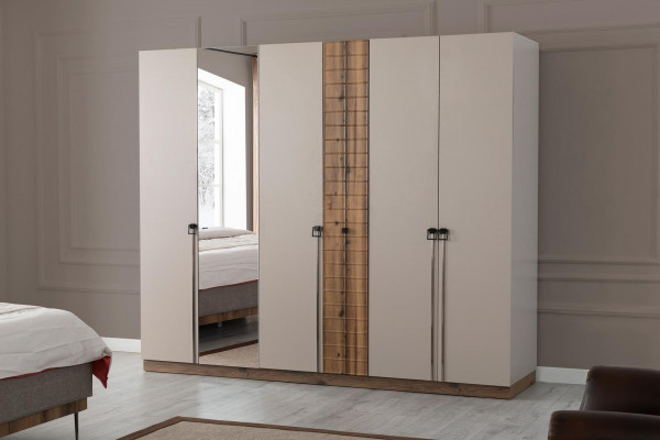 Armoire de chambre beige Armoires de designer Armoires de luxe Armoires en bois