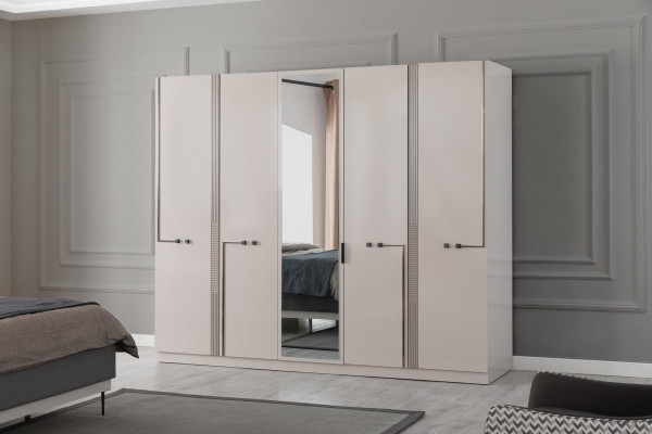 Armoires de chambre à coucher de concepteur de garde-robe moderne à 4 portes