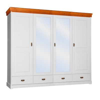 Garde-robe Style Maison de Campagne Armoire Armoires à Vêtements Meubles en Bois Étagère Blanche