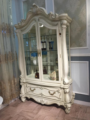 Buffet vitrine de luxe en verre style antique baroque rococo