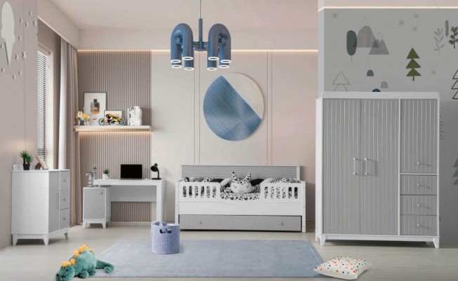 4 pièces Ensemble de chambre d'enfants : Ensemble de meubles complet pour un ameublement parfait