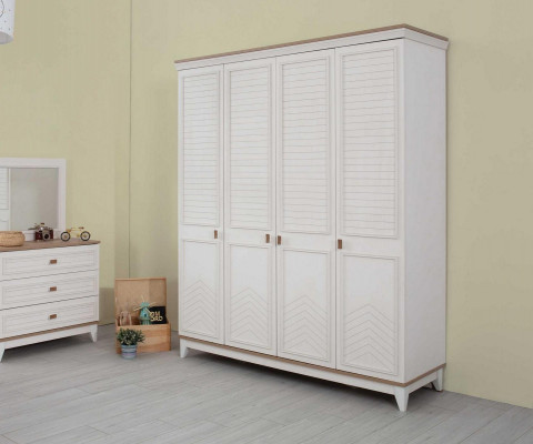 Garde-robe Armoire Armoire enfant Armoire en bois Bois Blanc Moderne