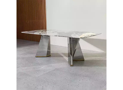 Table à manger de luxe Table en verre Salle à manger Tables de luxe Table grise 200x100