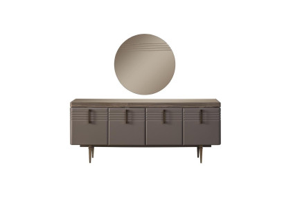 Bahut bahut Gris Armoire Miroir Commode Bois Ensemble Commode