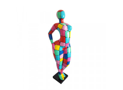 Figure abstraite Statue colorée Statues sculptures peintes 130cm XXL Statue en plastique