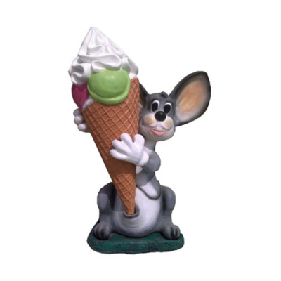 Figurine de statue de crème glacée Stand Crèmerie Lapin Gastronomie Statues 131cm nouvelle