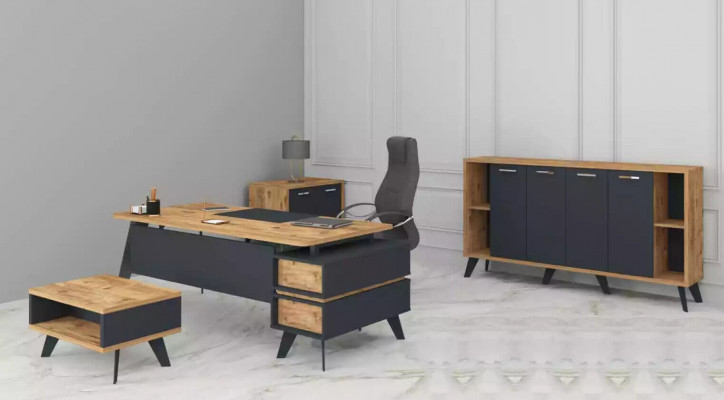 Ameublement Bureau Set Salle d'étude Bureaux Armoires Table 4pcs