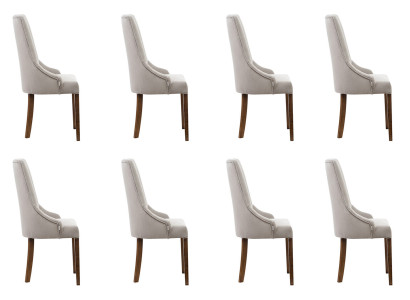 8x Ensemble de chaises rembourrées de designer, ensemble de chaises complet avec siège inclinable et salon