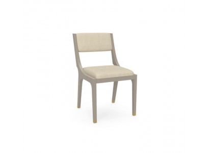 Chaise de designer Chaise de salle à manger Tissu Blanc Bois massif neuf