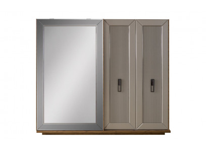 Miroir de garde-robe Armoire en bois Armoire beige