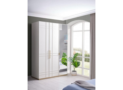 Armoire Armoires Armoire en bois Blanc Miroir Chambre d'enfants