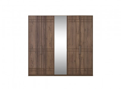 Armoire Armoire Armoire Chambre Armoire Marron Bois Miroir 5 Portes