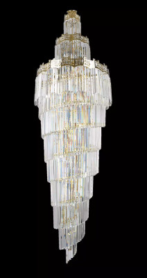 Lustre Plafonnier de luxe Design en cristal Luminaire Salon Lampe dorée