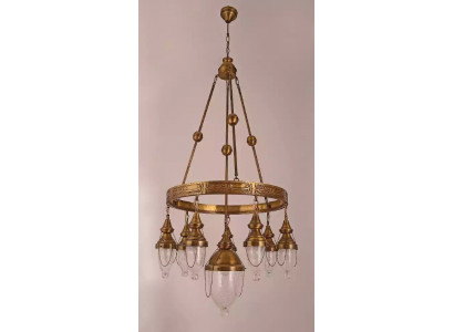 Lustre plafonnier Luminaire Salon lumineux Verre Lampes