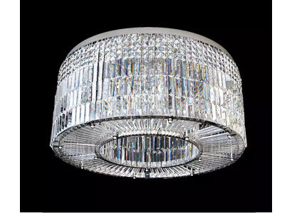 Lustre moderne designer 16 lumières pendentif chrome salon cristal