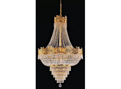 Lustre plafonnier luxueux lustre en cristal doré