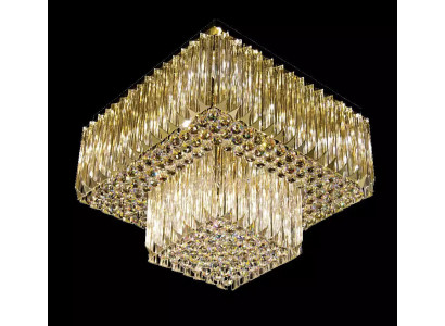 Lustre lampe de plafond salon or luxe éclairage cristal