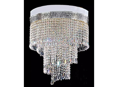 Lustre Plafonnier Plafond en argent Lustre Lampe de plafond Cristal 40x70 Lampe