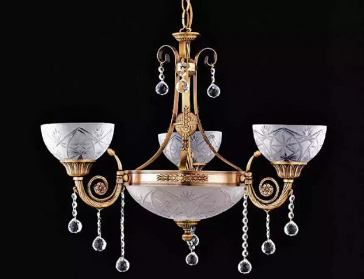 Lustre Lampe de plafond Lustre Verre Or Gris