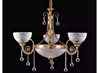 Lustre Lampe de plafond Lustre Verre Or Gris