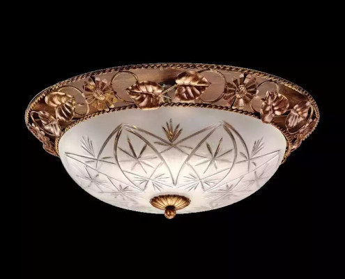 Lustre plafonnier Lustre Lustre Plafonnier Lampes Verre Or Art