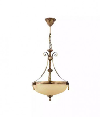 Lustre Plafonnier Lampe Lampe de plafond Chandelier Verre Beige Art