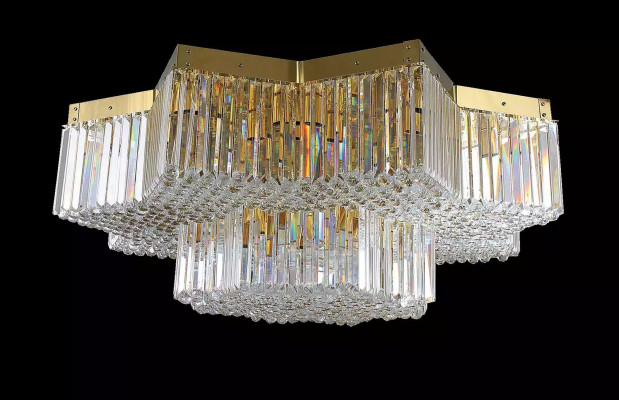 Lustre lampe en cristal 120x40 Plafonnier Lustre de luxe Lampe de plafond Salon