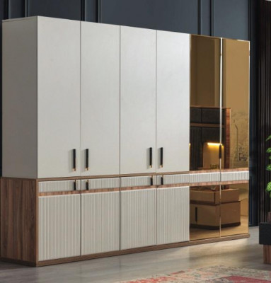 Armoire blanche 10 portes en bois pour la chambre à coucher