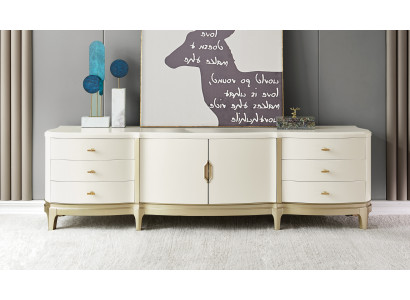 Bahut Armoire Étagère Meuble Armoire en bois Blanc Bahut Commode