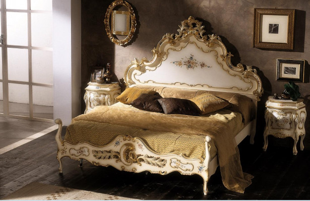 Chambre Lit Blanc Bois Luxe Vaccari cav giovanni Bois massif neuf