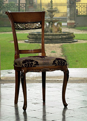 Chaises en bois massif Salle à manger Chaise design avec motifs sculptés Mobilier inclinable