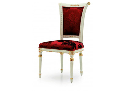 Chaise de luxe Fauteuil rouge Salle à manger Designer Meuble en bois Chaise blanche sans accoudoir