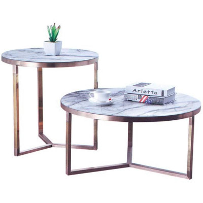 Table basse Tables rondes Canapé rond Métal Verre Côté Designer Luxe