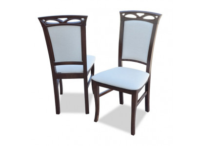 4x ensemble de chaises de designer pour salle à manger avec dossier rembourré et assise. Suite complète.